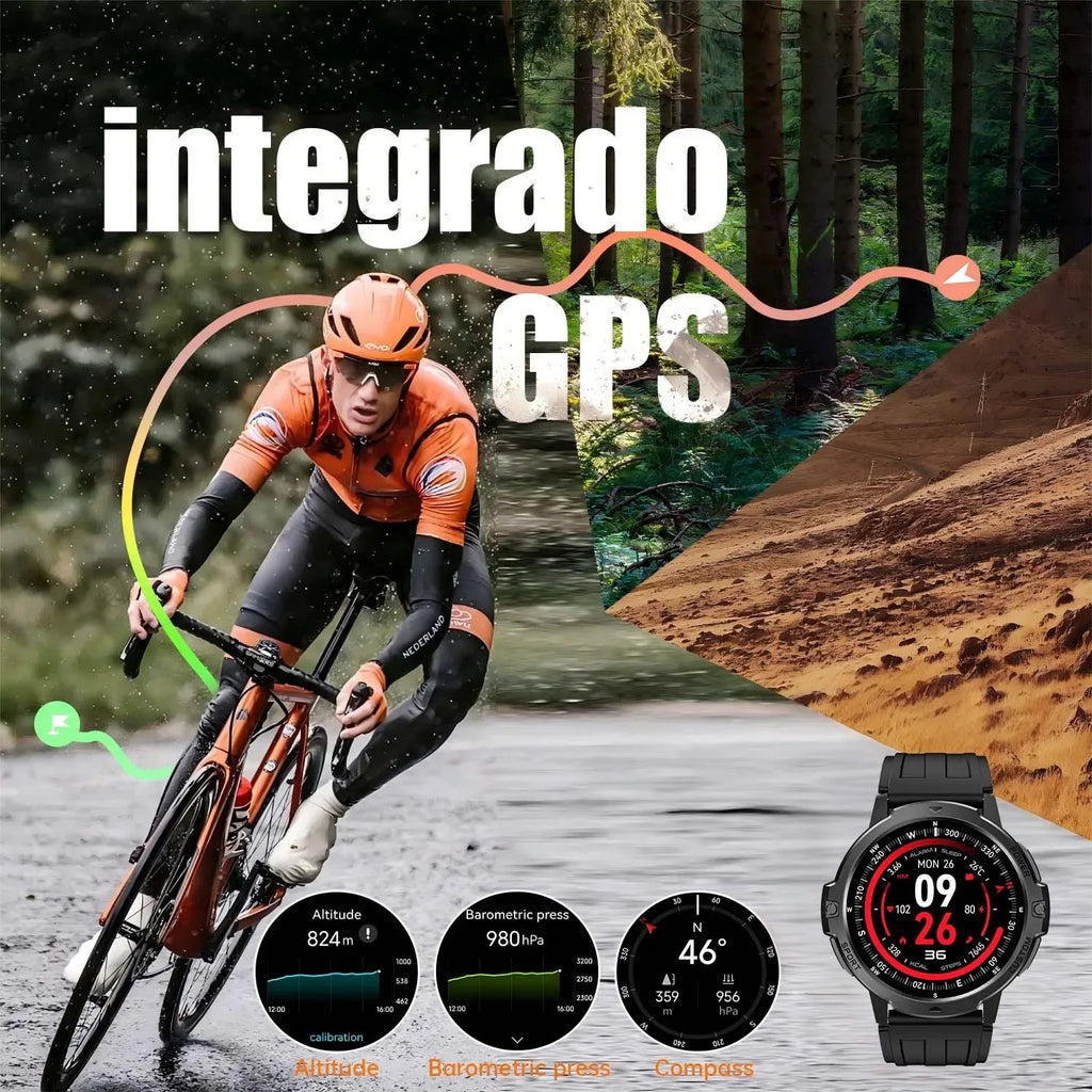 2025 NEW GPS Smart Watch 1.46'' AMOLED Display Built-in Compass Barometric Altimeter 5ATM 580mAh Battery Sports Smartwatch Men