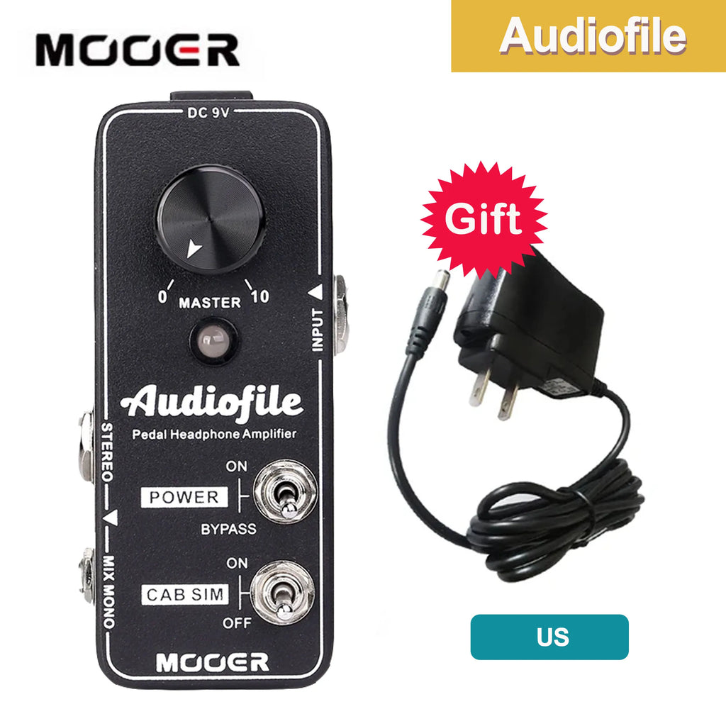 MOOER Audiofile Guitar Headphone Amp Analog, Access to Effects Circuits, Buffer/Clean Boost for Electric Guitar/Bass