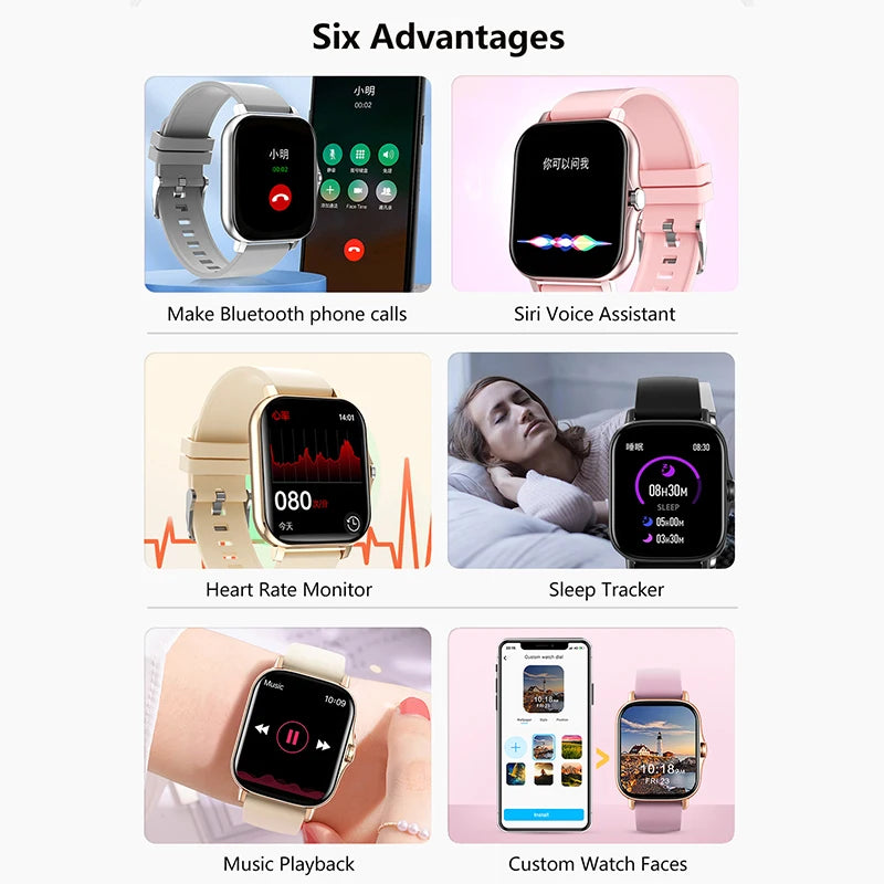 1.83'' Sport Smart Watch Fitness Clock Health Monitor Waterproof Smartwatch Wireless Call Watches for Men Women IOS Android 2025