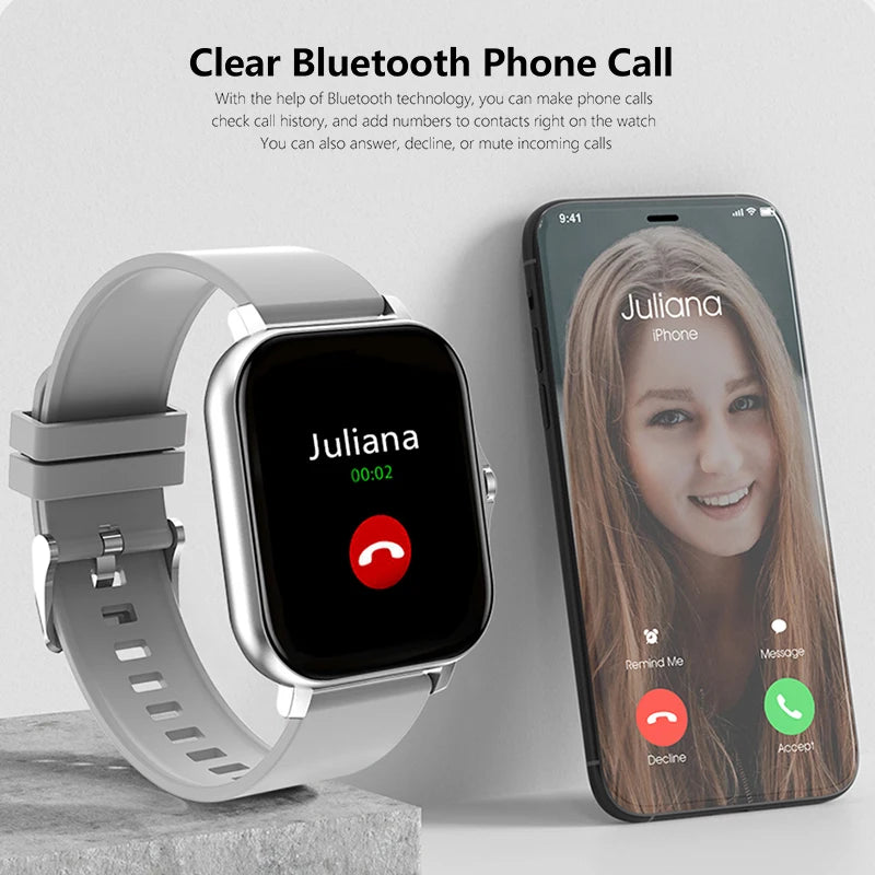 1.83'' Sport Smart Watch Fitness Clock Health Monitor Waterproof Smartwatch Wireless Call Watches for Men Women IOS Android 2025