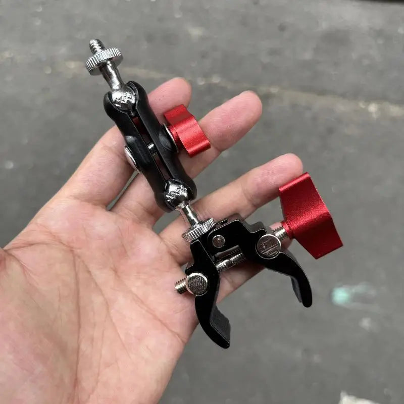 1 Set Photography Accessories Camera Metal Super Clamp With Double Ball Head Magic Arm For  Monitor Light Mic Phone Mount