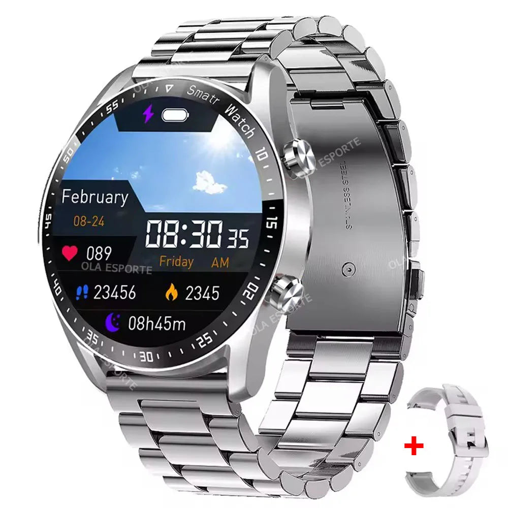 2025 NEW Smart Watch Women Men AMOLED Screen Bluetooth Call Full Touch Screen Weather Call Sports Smart Bracelet 5ATM Waterproof