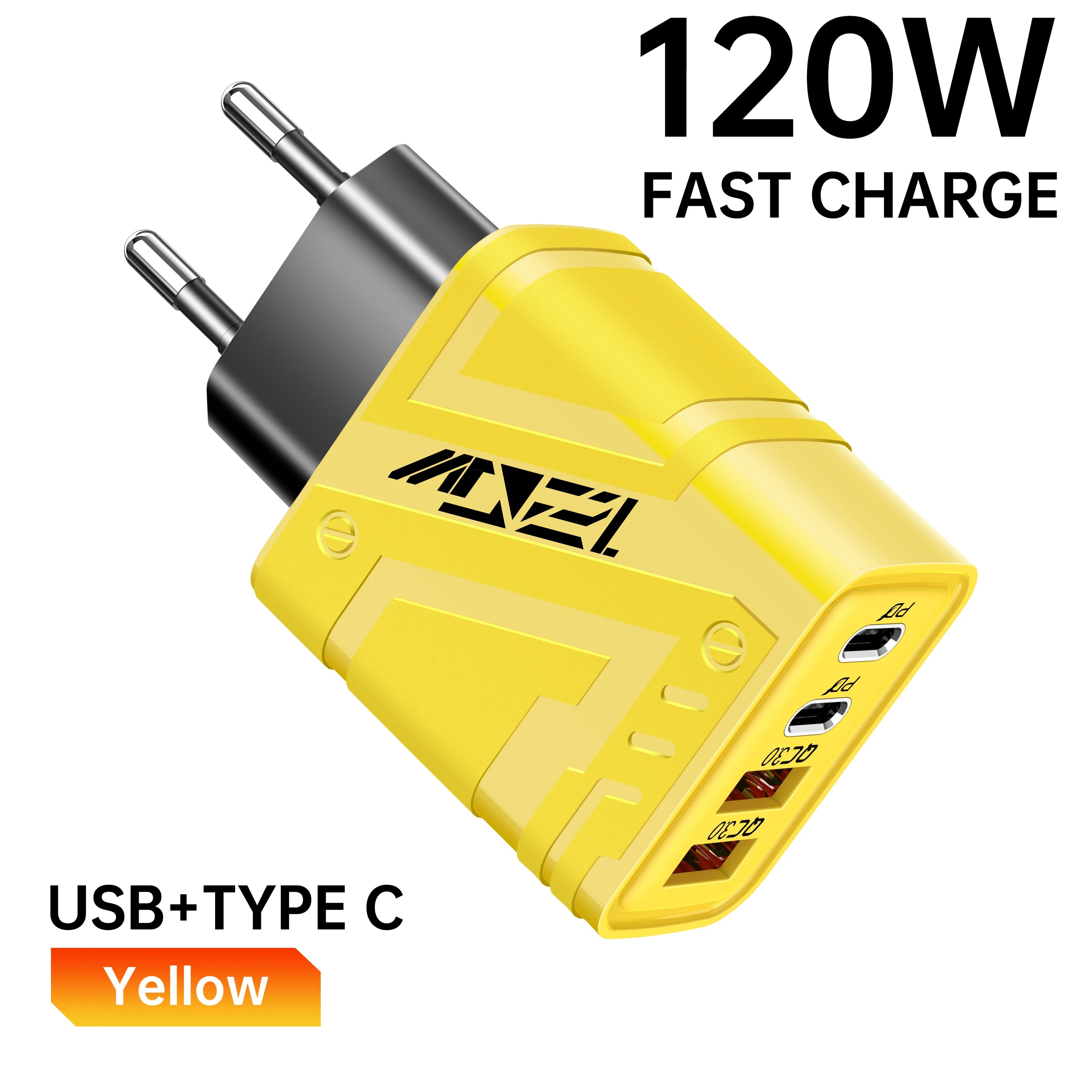 120W Fast Charging Phone Charger 4 in 1 Multi Ports USB Type C Chargers PD Mobile Phone Power Adapter For iPhone Xiaomi Huawei