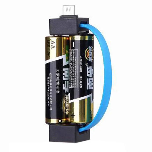 Mobile Phone Emergency Charger Powered By 2pcs Normal AA Batteries Portable Phone Power Bank With Micro USBType-C Connectors