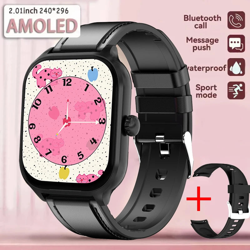 2025 New Smart Watch Men Women Gifts 2.01'' Full Touch Screen Sport Fitness Tracker Smartwatch Men BT Calls Digital smarthwhatch