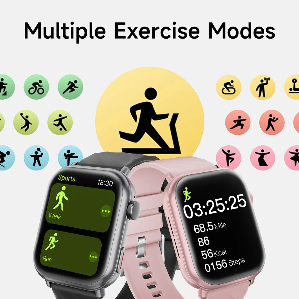 New Smart Watch 2025 1000mAh Large Battery Capacity 1.83-inch Screen Bluetooth Calling 100+ Sport Modes Men Women Watches Gifts