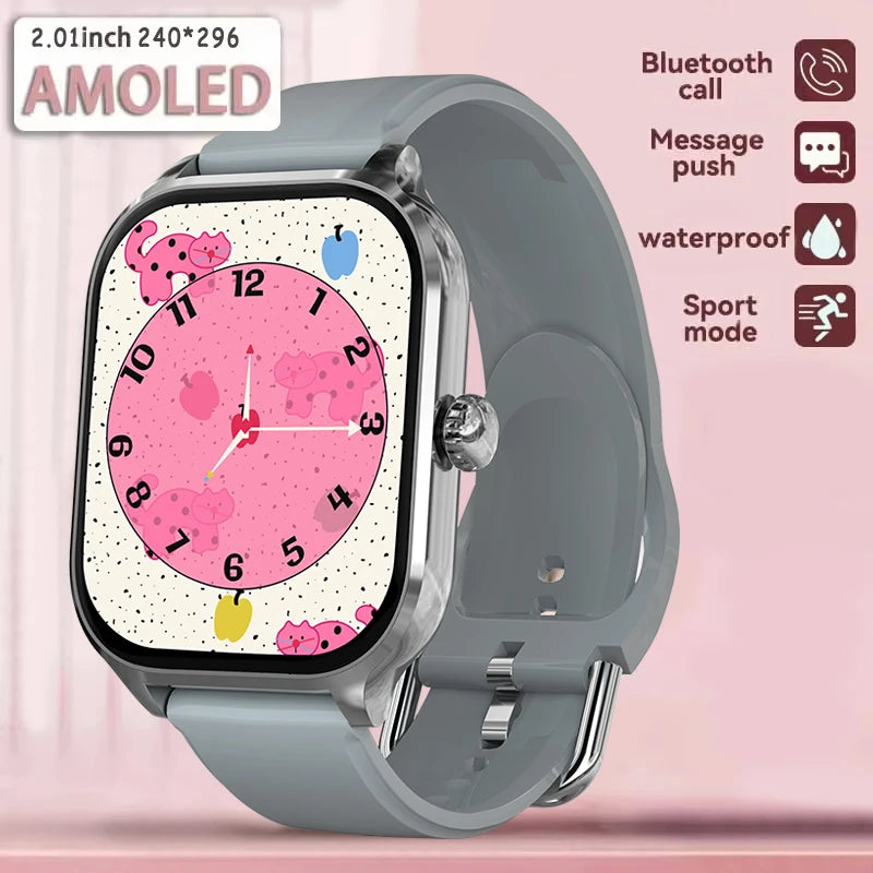 2025 New Smart Watch Men Women Gifts 2.01'' Full Touch Screen Sport Fitness Tracker Smartwatch Men BT Calls Digital smarthwhatch