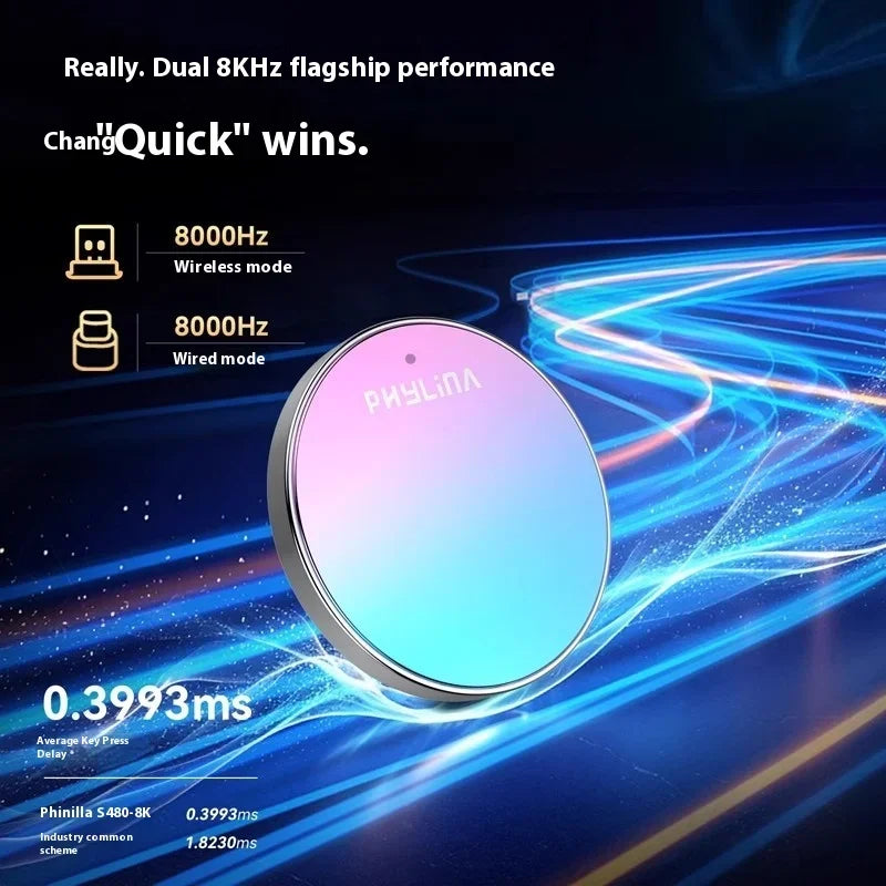 New PHYLINA S480 Esports Mouse wireless 8K PAW3950 PAW3395 Lightweight Gaming Mouse Customise Computer Office Accessories Gifts