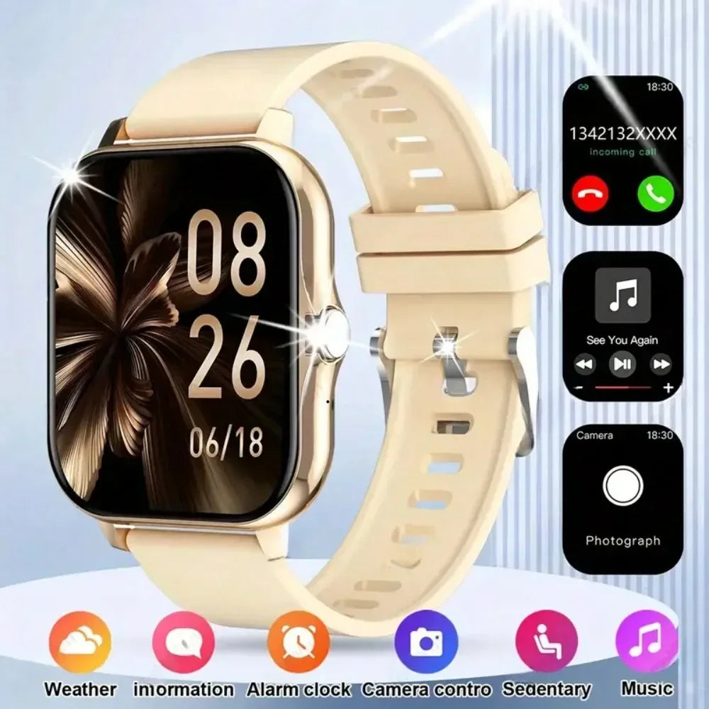 2025 Smart Fitness Watch - Wireless Calls, 50 Sports Modes, HR/SpO2 Tracking (iOS/Android)