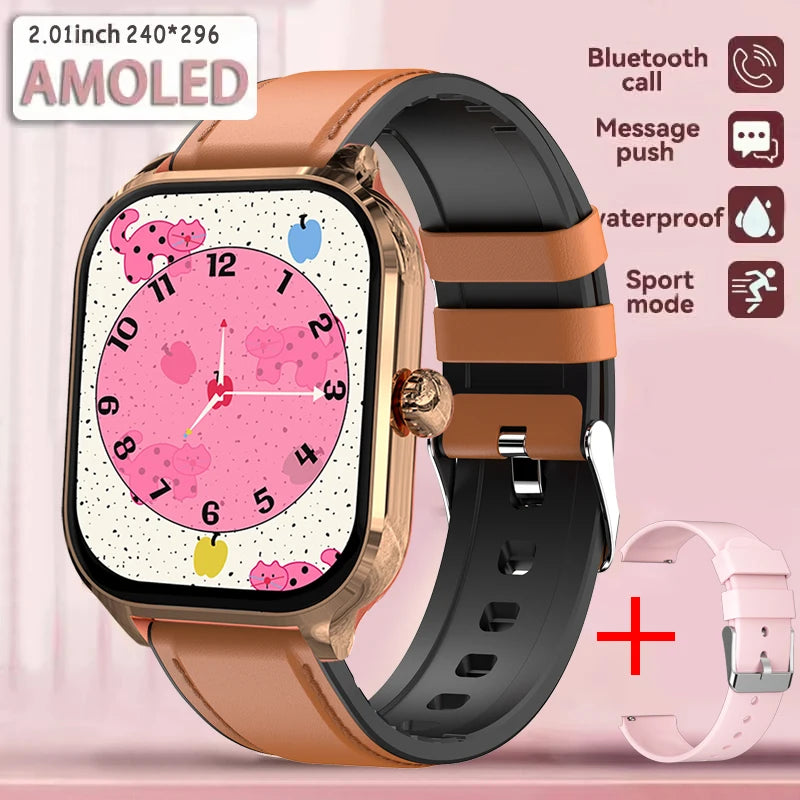 2025 New Smart Watch Men Women Gifts 2.01'' Full Touch Screen Sport Fitness Tracker Smartwatch Men BT Calls Digital smarthwhatch