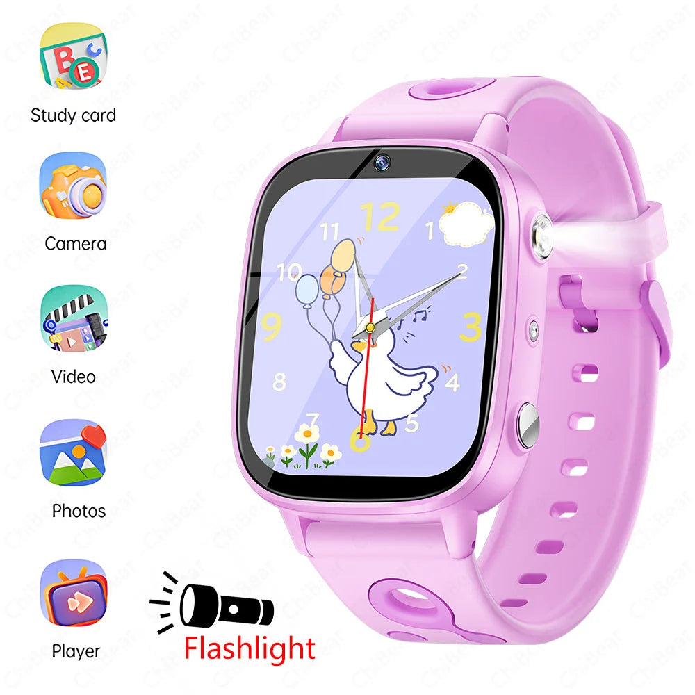 2025 New Smart Watch For Children HD Touch Screen Camera 26 Games Learn vocabulary Alarm Clock Calculator Birthday Gift Boy Girl