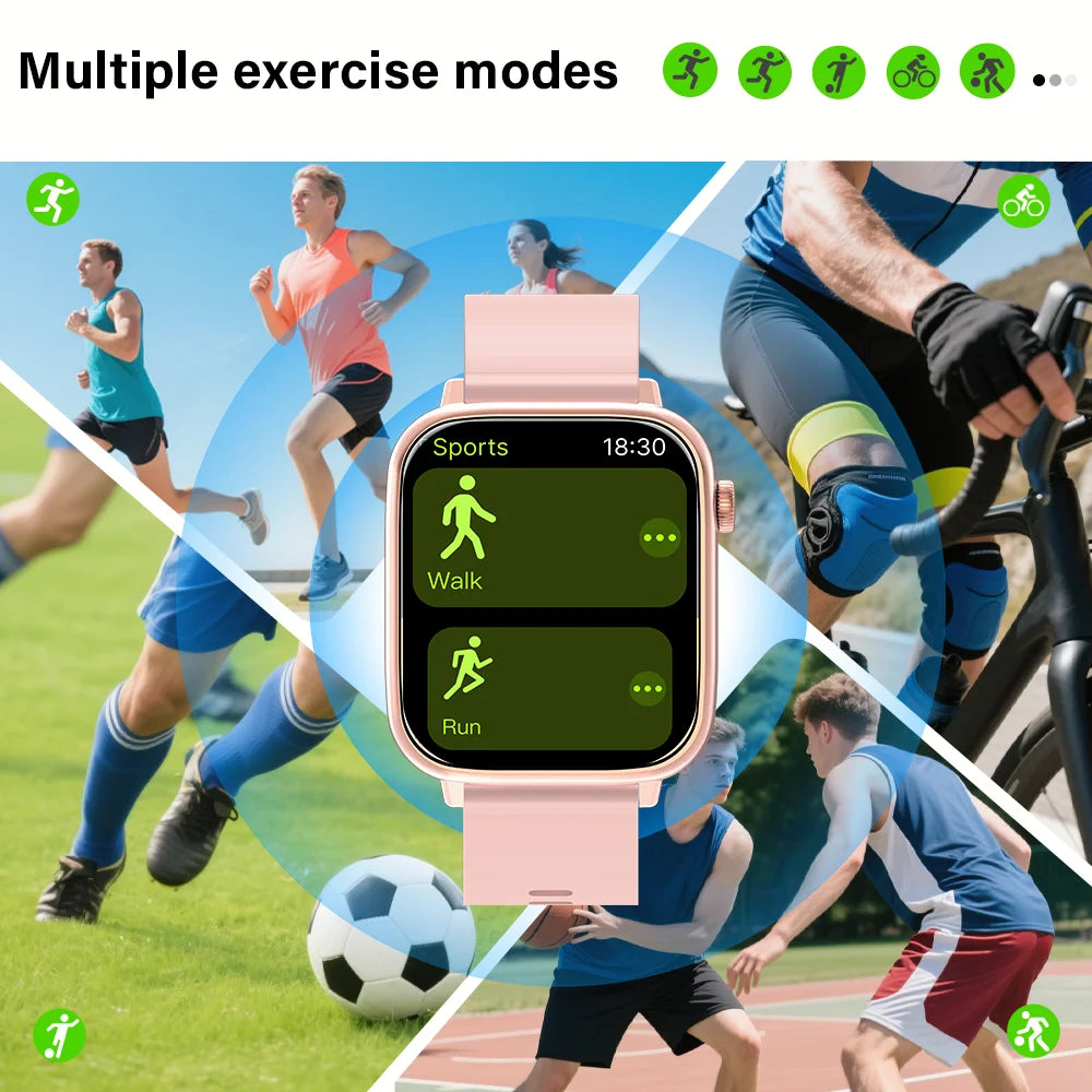 2025 New Smart Watch Women 1.85 inch Screen Customized Dial IP68 Waterproof Smart Watch Men Bluetooth Talk Fashion Bracelet