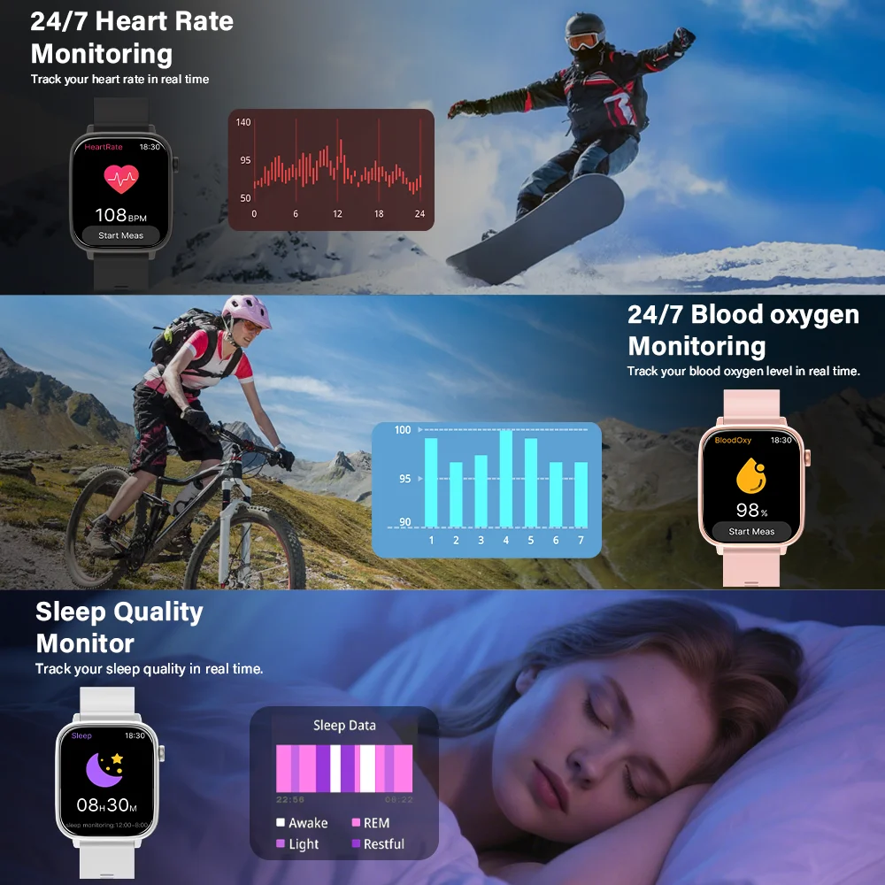 2025 New Smart Watch Women 1.85 inch Screen Customized Dial IP68 Waterproof Smart Watch Men Bluetooth Talk Fashion Bracelet