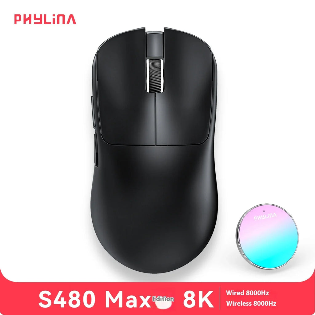 New PHYLINA S480 Esports Mouse wireless 8K PAW3950 PAW3395 Lightweight Gaming Mouse Customise Computer Office Accessories Gifts