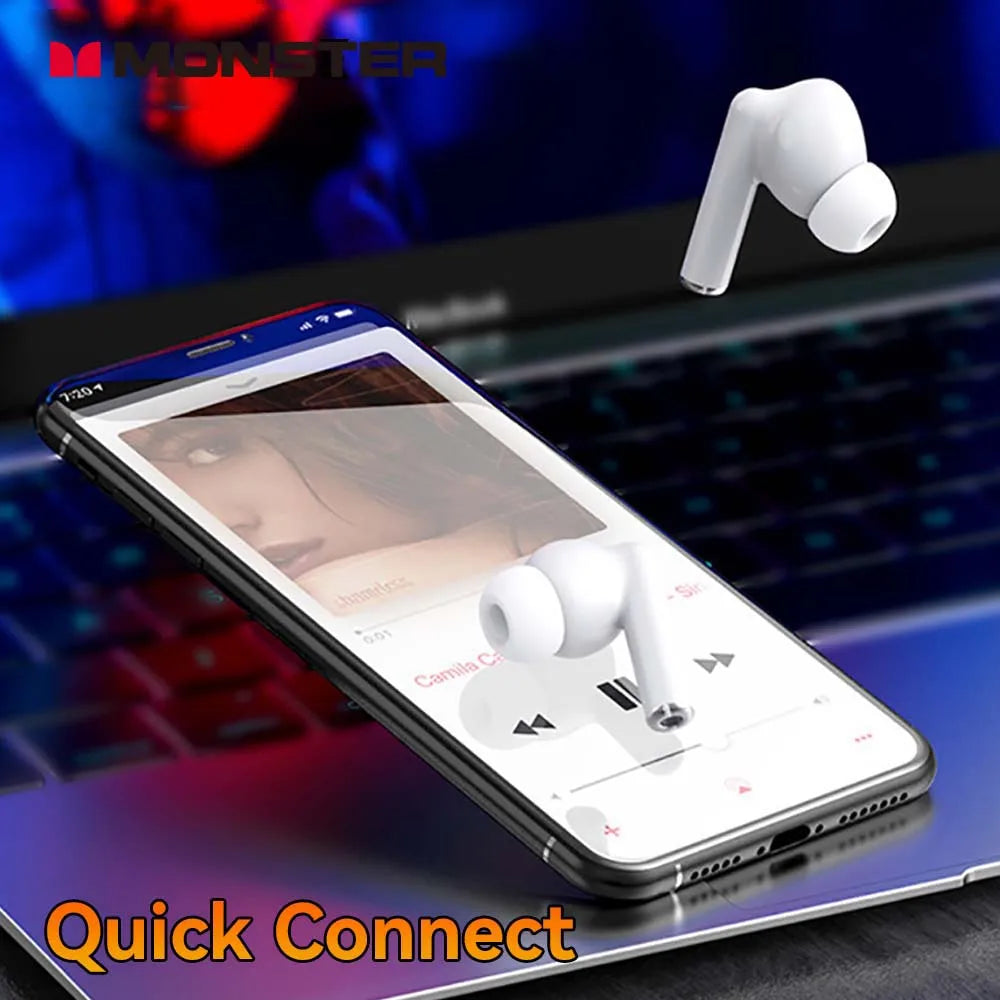 Monster Wireless Earbuds Bluetooth Earbuds with Noise Cancelling Headphone 48H Playtime Earphone