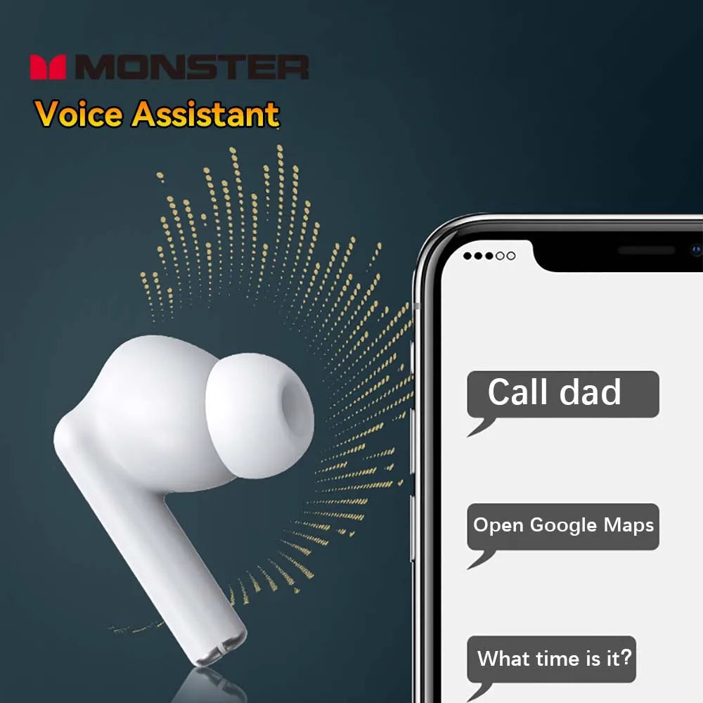 Monster Wireless Earbuds Bluetooth Earbuds with Noise Cancelling Headphone 48H Playtime Earphone